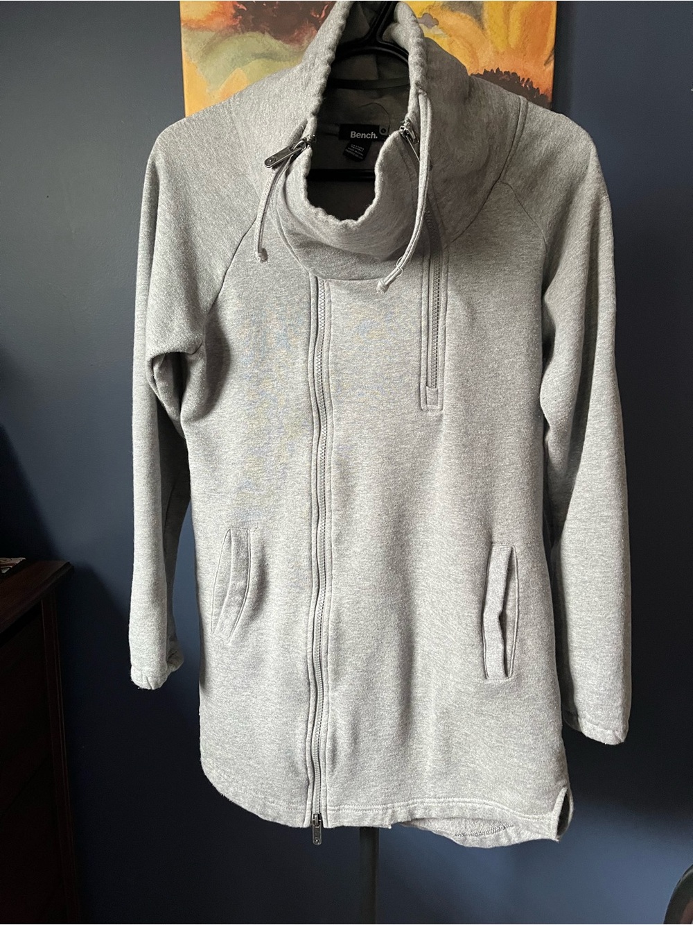 Bench Gray Funnel Neck Zip-Up Hoodie